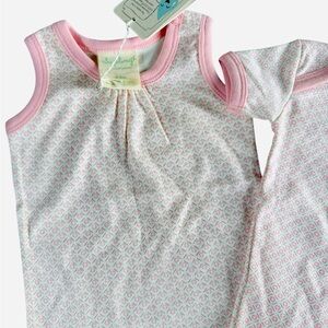 NWTS Sapling child Tank & Tee shirt combo, pink/white, 0-3, 3-6m